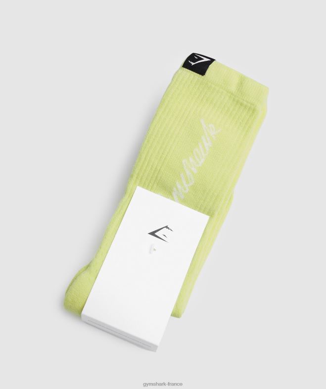 Gymshark chaussette d\écriture luciole vert/blanc unisexe 6HF281091