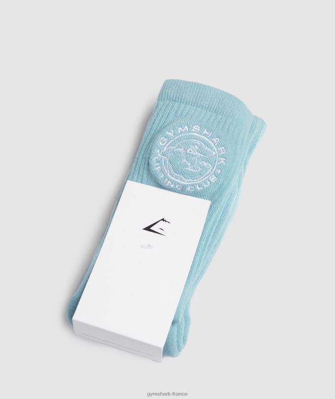 Gymshark chaussettes Legacy Crew paquet de 2 bleu iceberg/blanc unisexe 6HF281088