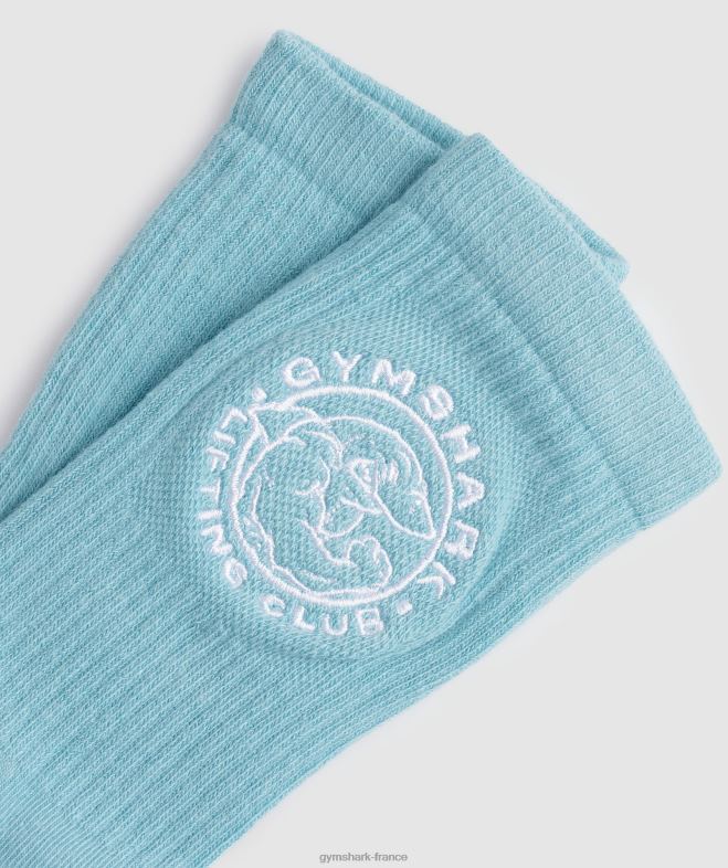 Gymshark chaussettes Legacy Crew paquet de 2 bleu iceberg/blanc unisexe 6HF281088