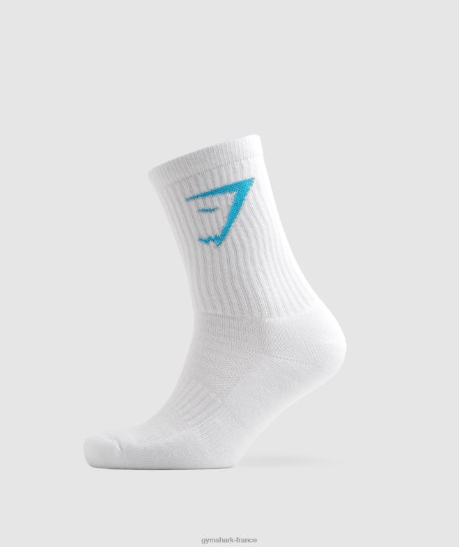 Gymshark chaussettes déquipage 1pk blanc bleu unisexe 6HF281085