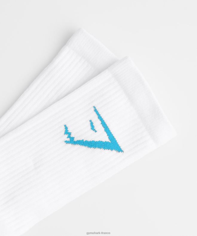 Gymshark chaussettes d\équipage 1pk blanc bleu unisexe 6HF281085