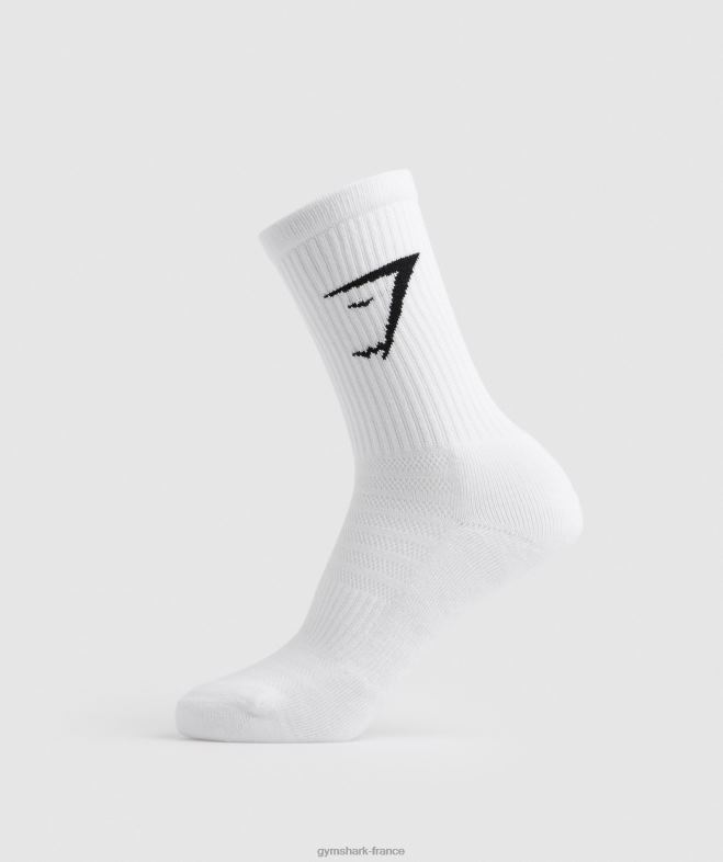 Gymshark chaussettes équipage paquet de 3 blanc unisexe 6HF281095