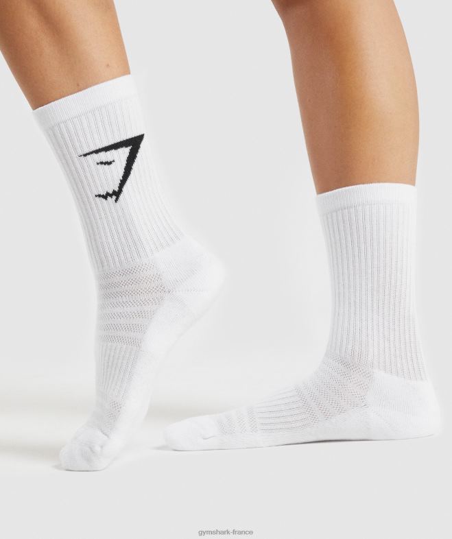 Gymshark chaussettes équipage paquet de 3 blanc unisexe 6HF281095