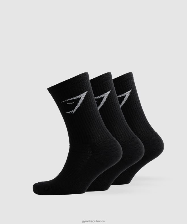 Gymshark chaussettes équipage paquet de 3 noir unisexe 6HF281084