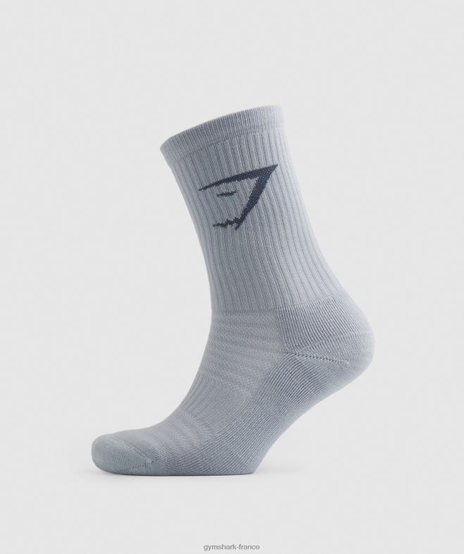 Gymshark chaussettes équipage paquet de 3 vert/gris/bleu unisexe 6HF281099