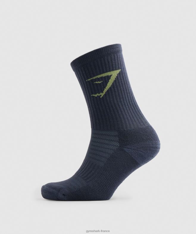 Gymshark chaussettes équipage paquet de 3 vert/gris/bleu unisexe 6HF281099