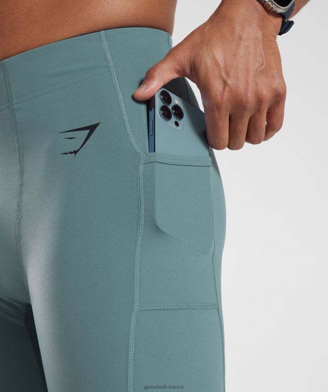 Gymshark contrôle des leggings de couche de base bleu tonnerre Hommes 6HF281033
