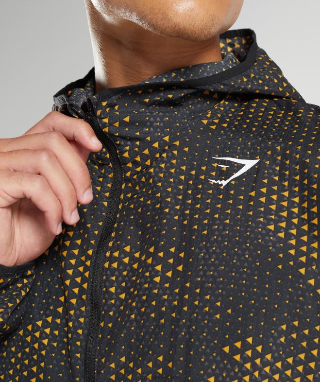 Gymshark coupe-vent de sport jaune de curcuma Hommes 6HF28810