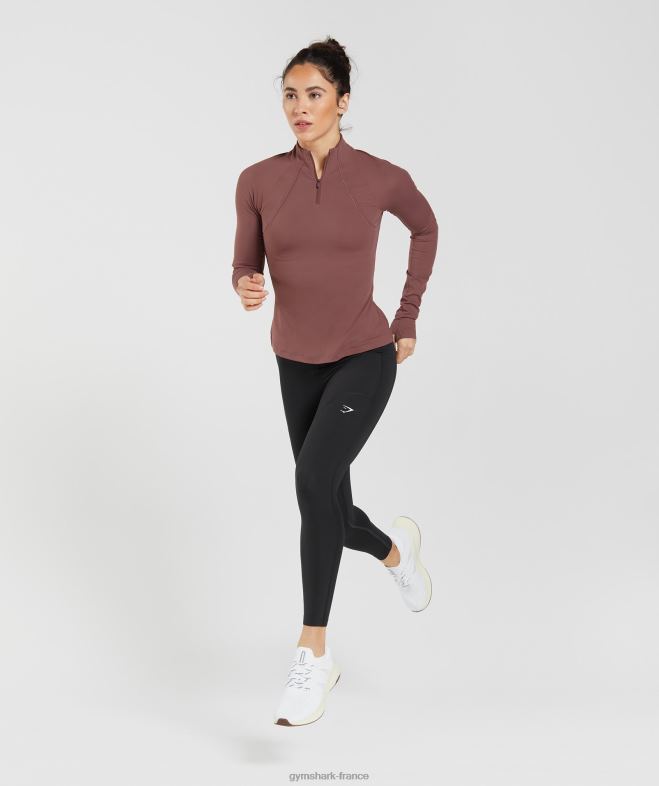 Gymshark courir 1/4 zip marron magenta femmes 6HF28359