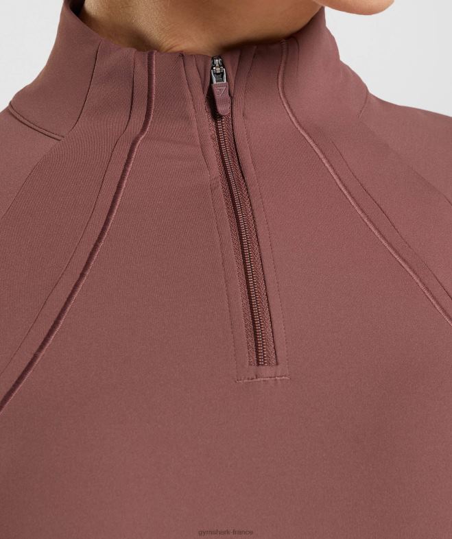 Gymshark courir 1/4 zip marron magenta femmes 6HF28359