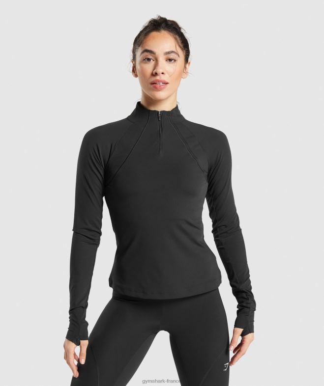Gymshark courir 1/4 zip noir femmes 6HF28349