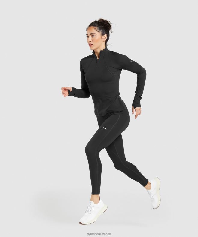 Gymshark courir 1/4 zip noir femmes 6HF28349