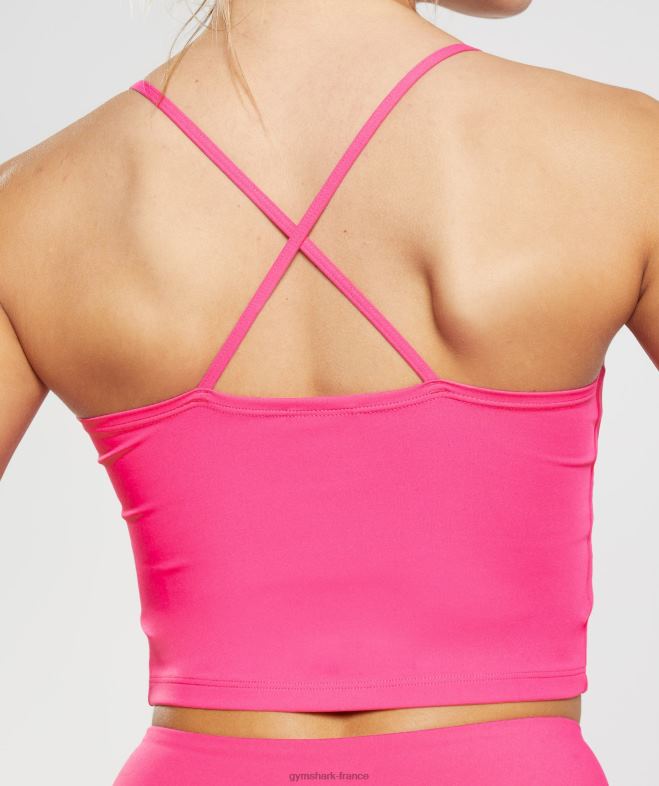 Gymshark débardeur court à bretelles fuchsia brillant femmes 6HF28505