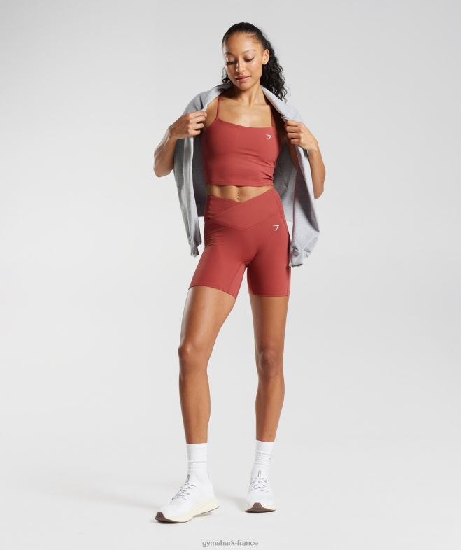 Gymshark débardeur court à bretelles rouge grenade femmes 6HF28500