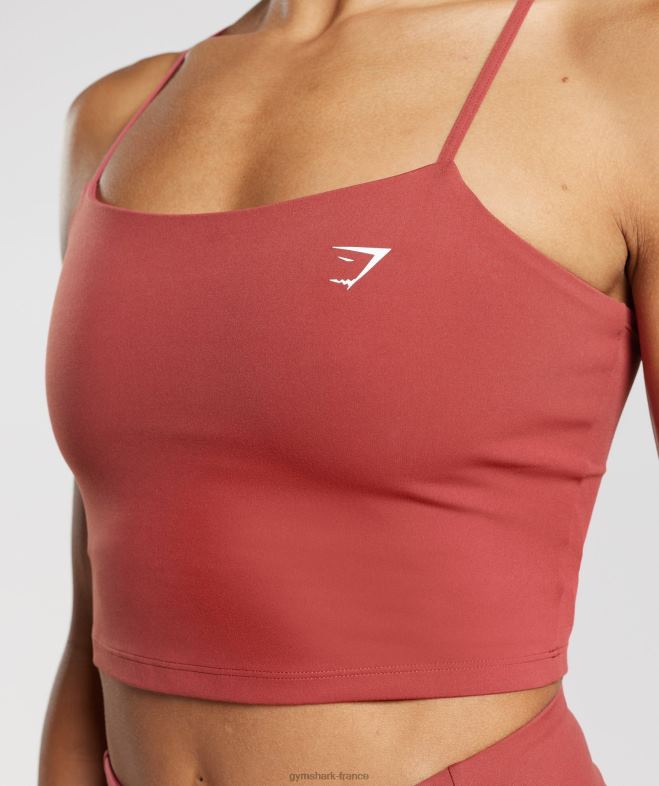 Gymshark débardeur court à bretelles rouge grenade femmes 6HF28500