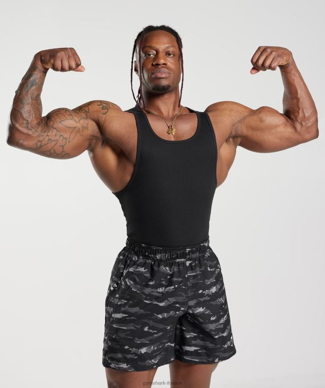 Gymshark débardeur côtelé 3pk blanc/noir/gris pierre chiné Hommes 6HF28908