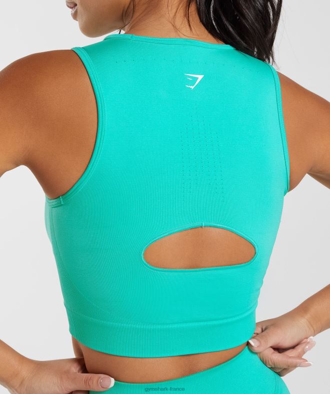 Gymshark débardeur midi sans coutures bleu paradis femmes 6HF28473