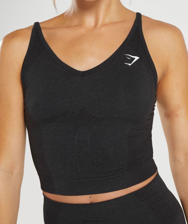 Gymshark débardeur midi vital sans couture 20 marne noire femmes 6HF28419