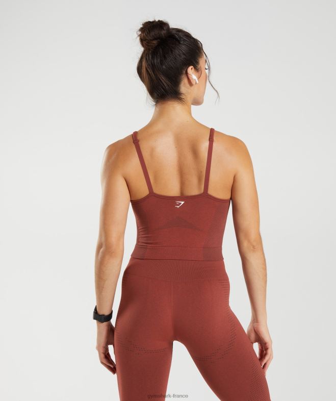Gymshark débardeur midi vital sans couture 20 marne rouge brique femmes 6HF28485