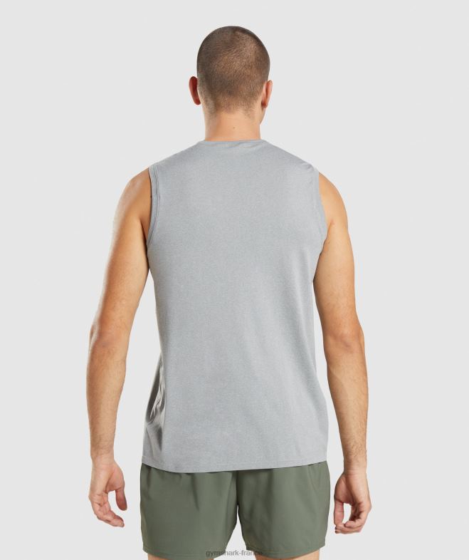 Gymshark débardeur sans couture arrivée gris Hommes 6HF28943