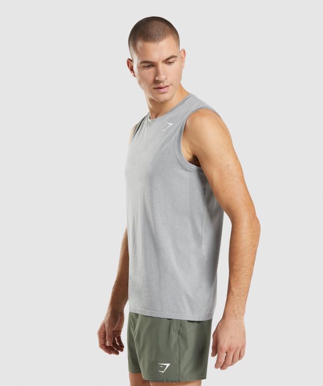 Gymshark débardeur sans couture arrivée gris Hommes 6HF28943