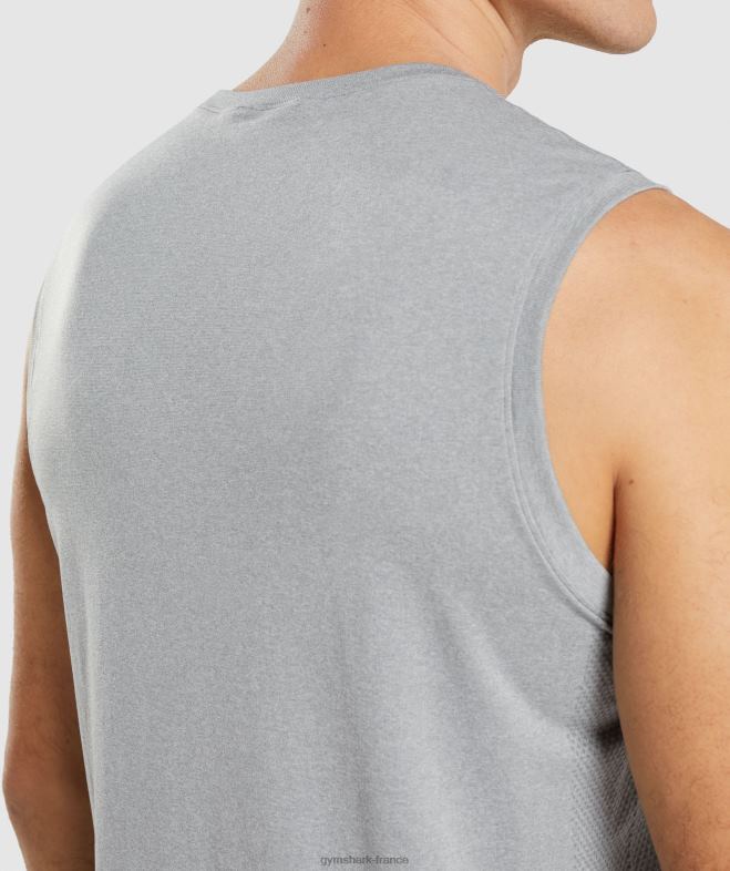 Gymshark débardeur sans couture arrivée gris Hommes 6HF28943