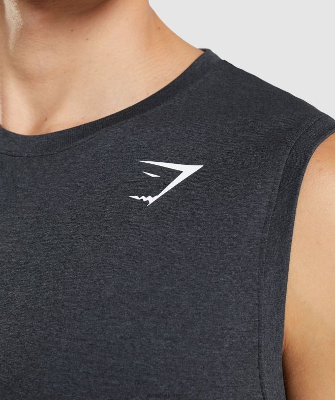 Gymshark débardeur sans couture arrivée marne noire Hommes 6HF28927
