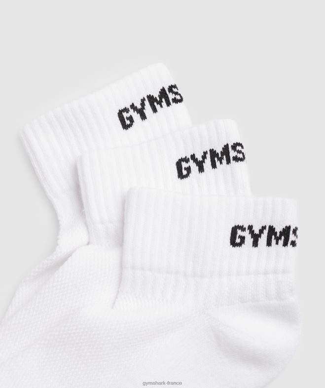 Gymshark gs lot de 3 paires de chaussettes jacquard blanc unisexe 6HF281104
