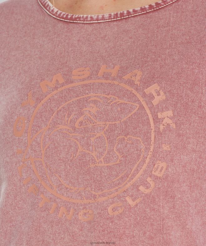 Gymshark haut court héritage rose terre cuite/lavage acide femmes 6HF28502