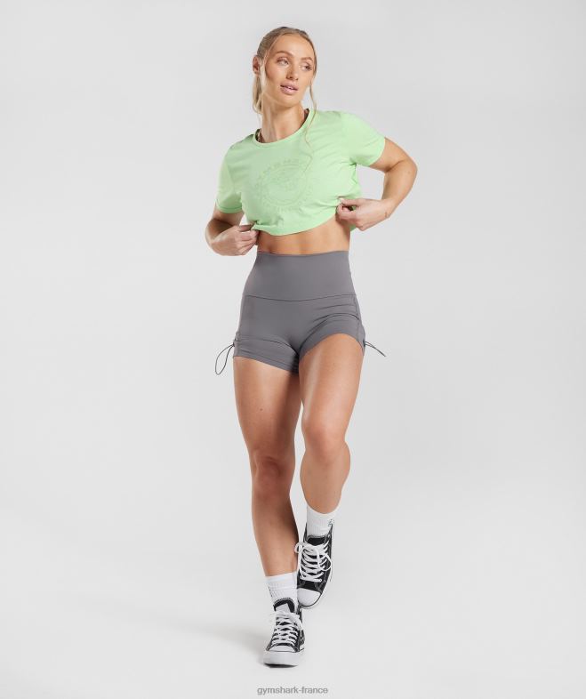 Gymshark haut court héritage vert menthe fraîche/lavis acide femmes 6HF28503