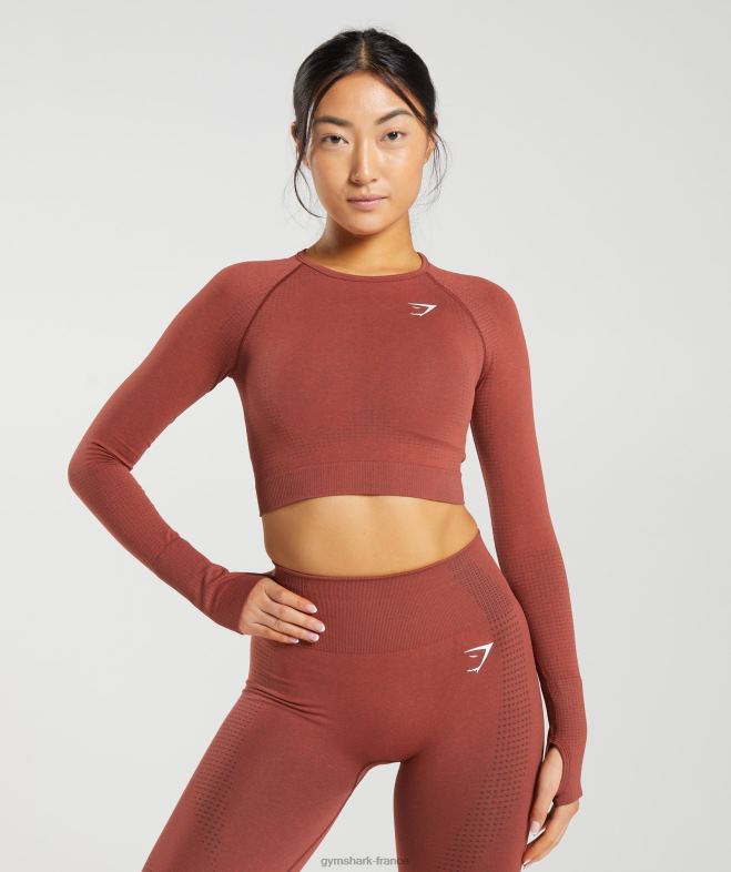 Gymshark haut court vital sans couture 20 marne rouge brique femmes 6HF28460