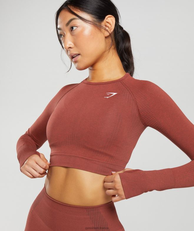 Gymshark haut court vital sans couture 20 marne rouge brique femmes 6HF28460