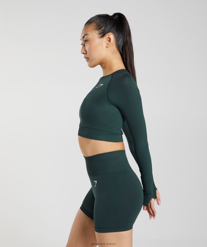 Gymshark haut court vital sans couture 20 marne verte des bois femmes 6HF28480