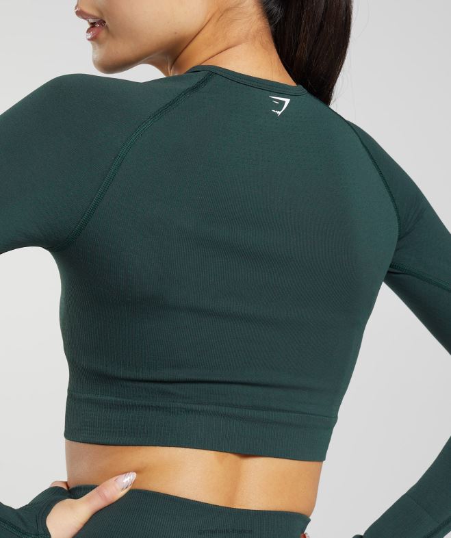 Gymshark haut court vital sans couture 20 marne verte des bois femmes 6HF28480