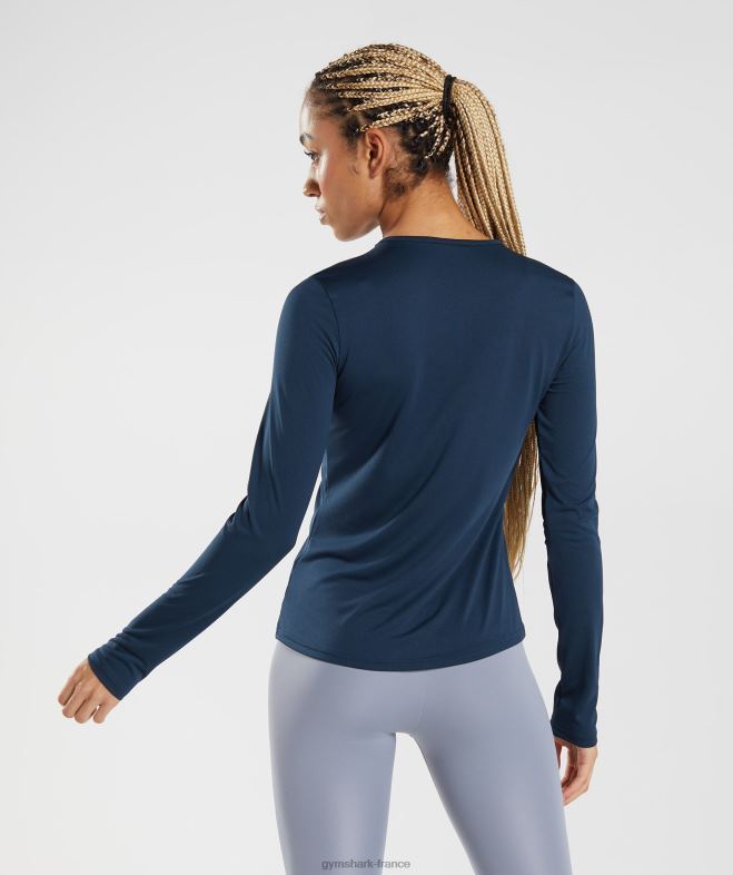 Gymshark haut d\entraînement à manches longues marine femmes 6HF28416