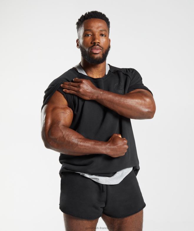 Gymshark haut en chiffon hérité noir Hommes 6HF28708