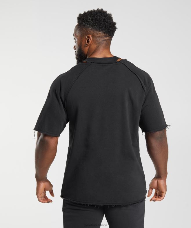 Gymshark haut en chiffon hérité noir Hommes 6HF28718