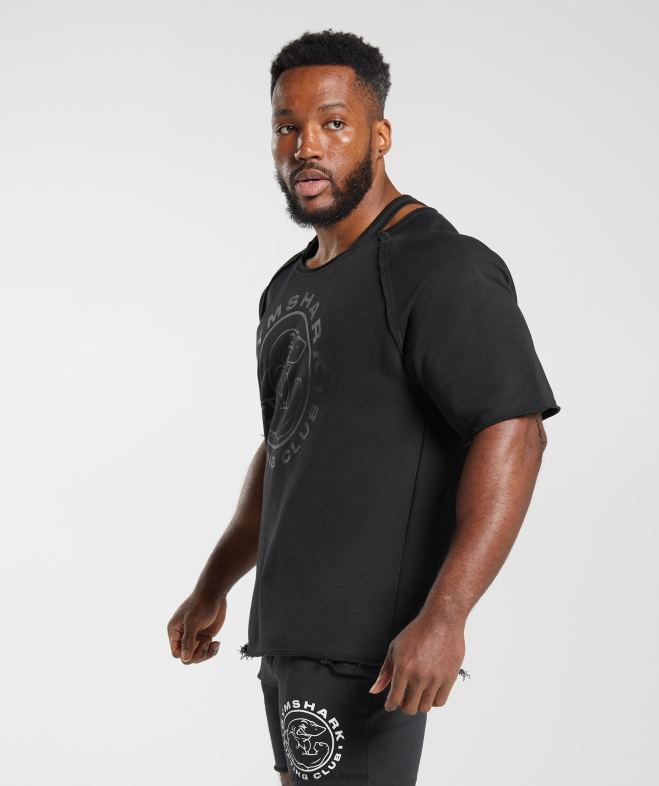 Gymshark haut en chiffon hérité noir Hommes 6HF28718