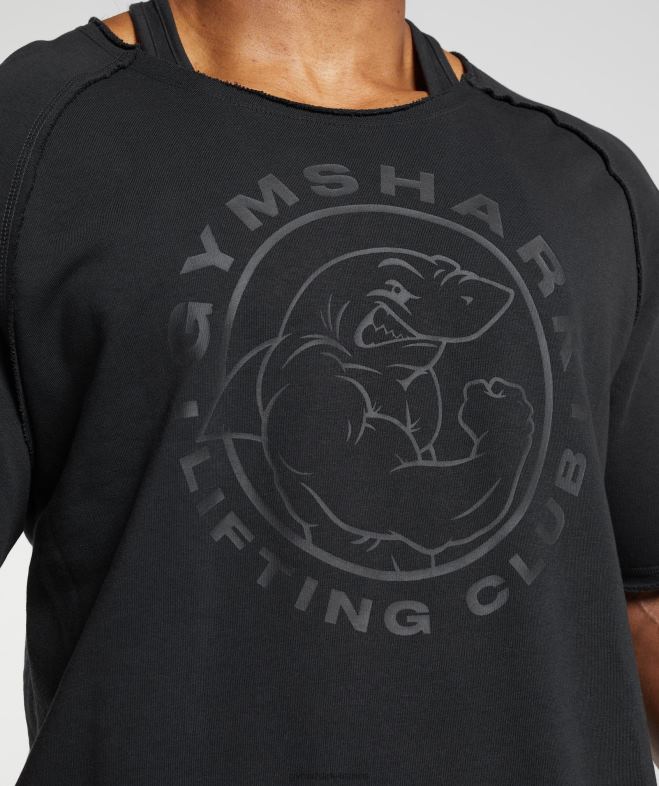 Gymshark haut en chiffon hérité noir Hommes 6HF28718