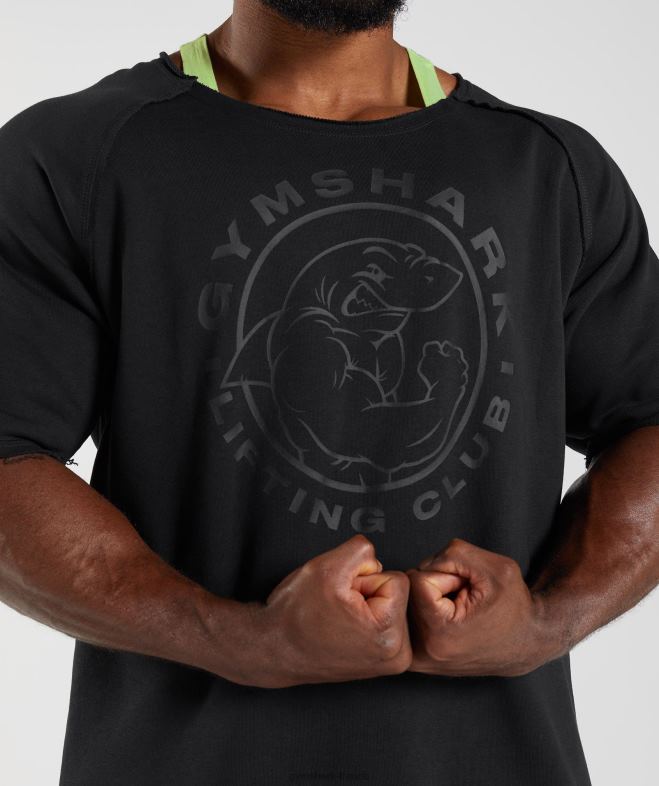 Gymshark haut en chiffon hérité noir Hommes 6HF28740