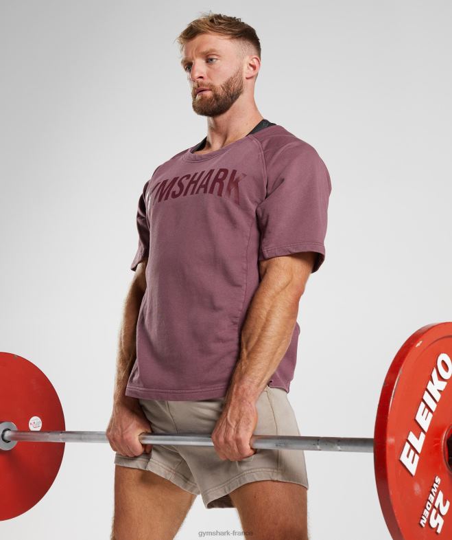 Gymshark haut en chiffon lavé sous pression brun cerise Hommes 6HF28617