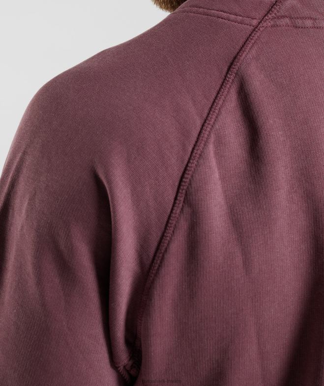 Gymshark haut en chiffon lavé sous pression brun cerise Hommes 6HF28617