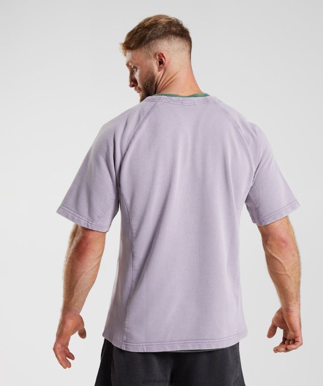 Gymshark haut en chiffon lavé sous pression lilas ombré Hommes 6HF28723