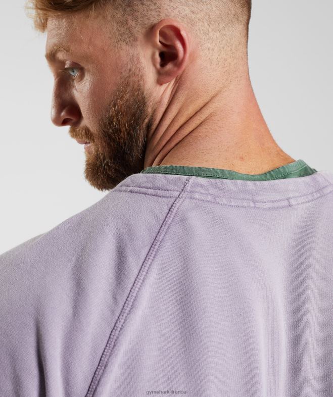 Gymshark haut en chiffon lavé sous pression lilas ombré Hommes 6HF28723
