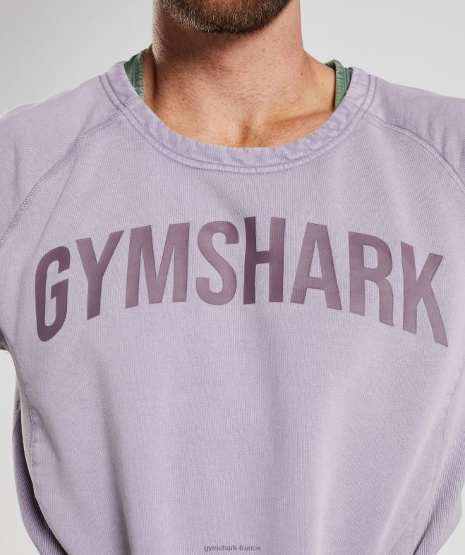 Gymshark haut en chiffon lavé sous pression lilas ombré Hommes 6HF28723