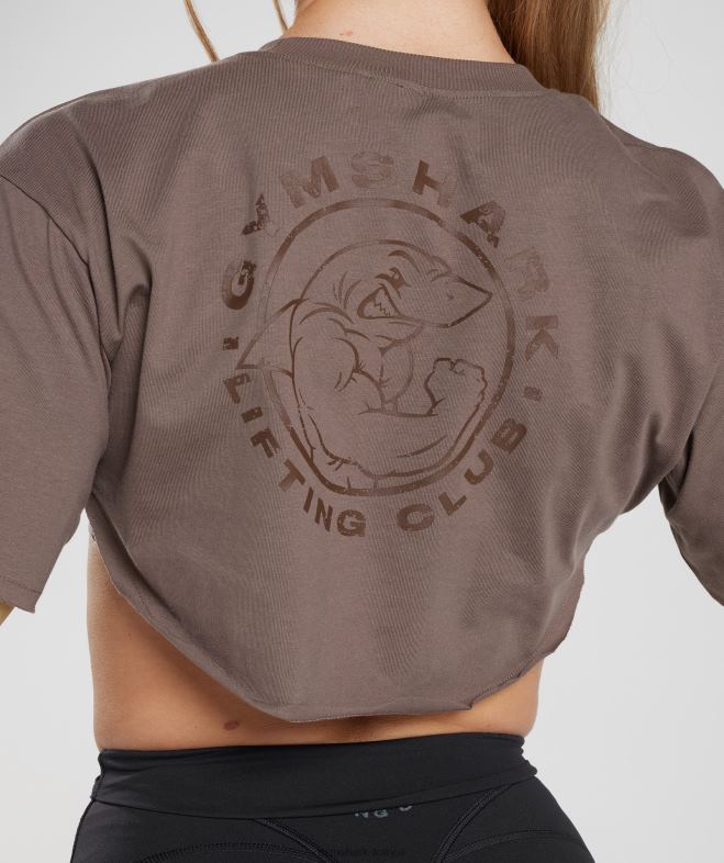 Gymshark haut haussement d\épaules Legacy brun truffe femmes 6HF28495