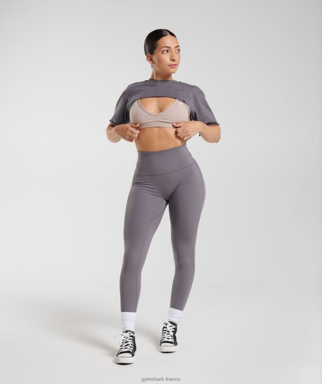 Gymshark haut haussement d\épaules Legacy gris titane femmes 6HF28494