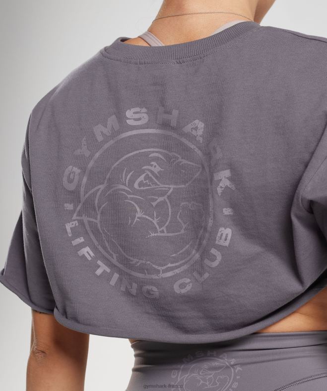 Gymshark haut haussement d\épaules Legacy gris titane femmes 6HF28494