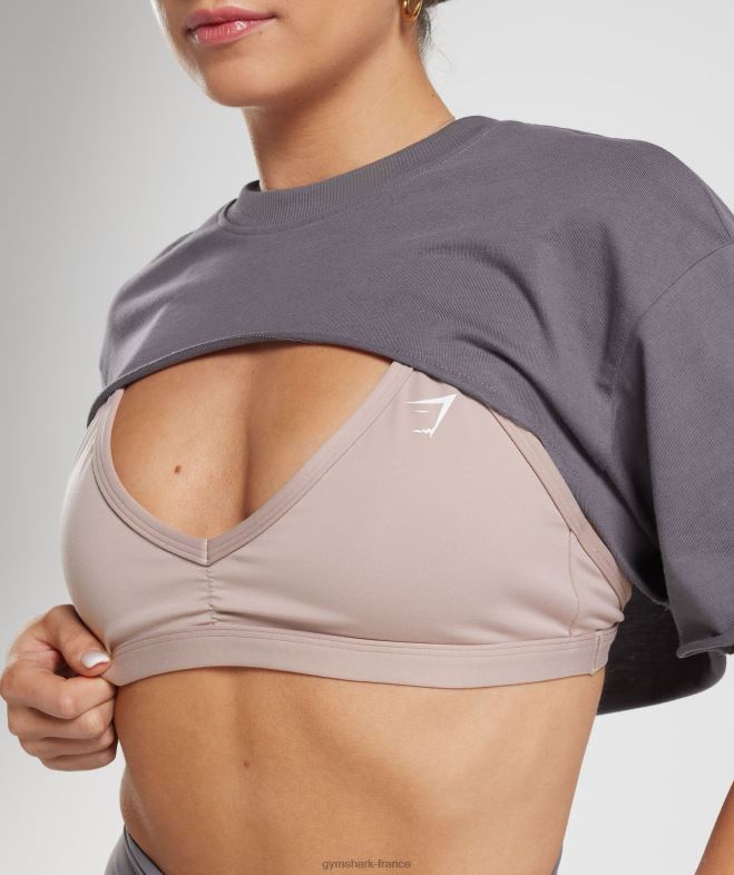 Gymshark haut haussement d\épaules Legacy gris titane femmes 6HF28494