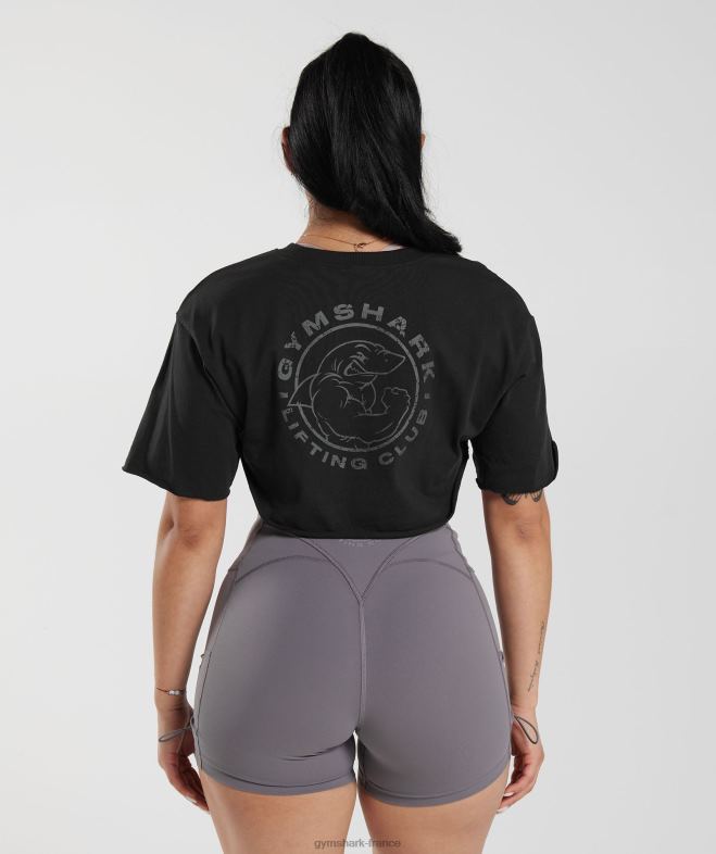 Gymshark haut haussement d\épaules Legacy noir femmes 6HF28496